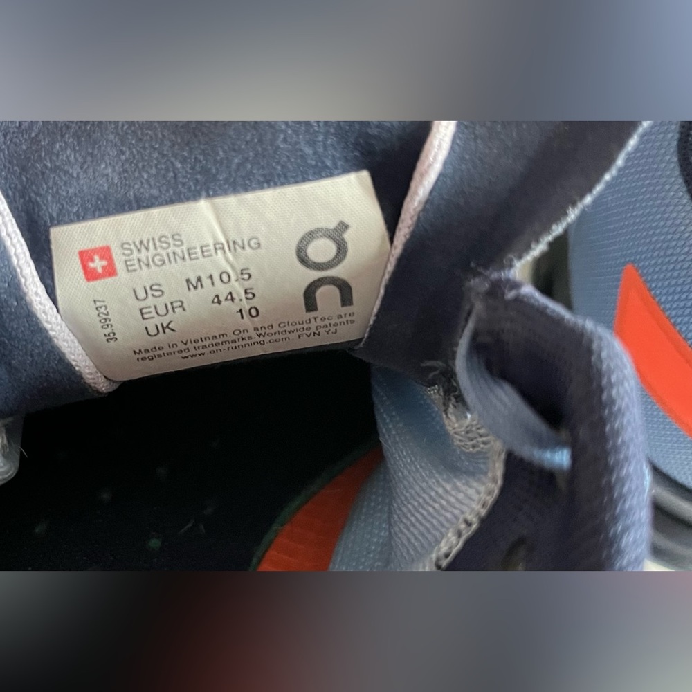 Men’s On Cloud Running Cloudflow Low-To Running Mesh Blue Orange Lake Flare 10.5 - Picture 8 of 8